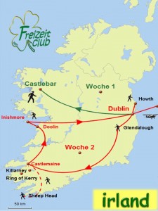 Reiserouten Irland