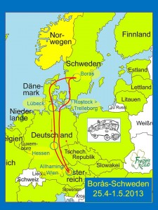 Reiseroute nach Schweden